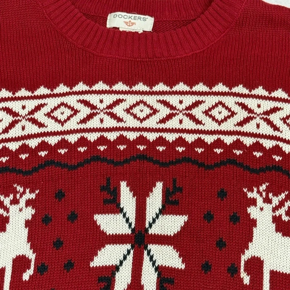 Dockers Festive Red Crewneck Sweater